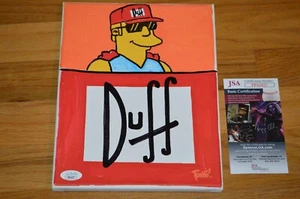 Quadro Tone Rodriguez firmato "I Simpson" Duff 8x10 su tela incorniciata JSA COA - Foto 1 di 7