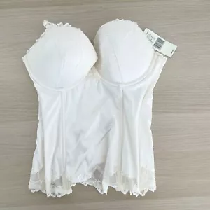 Elle Macpherson Intimates Lush Bloom Corset Sz 14D Retro Cream Full Coverage New - Picture 1 of 8