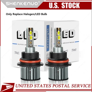 2x White LED 9007 Hi-Low Dual Beam Headlight Bulbs For Mack CH 613 SFA - Picture 1 of 12
