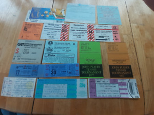 36 tennis tickets from various tournaments (please see below for list)