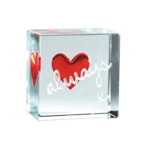 Token de texto de vidrio Spaceform siempre rojo corazón de amor mini regalo romántico - Imagen 1 de 1
