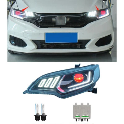 For Honda Fit Jazz GK5 2014-2020 Led Headlight Assembly Red Devil Eye Hi/L Beam - Image 1 of 4