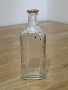 Vintage Clear Medicine Bottle 3vi Cork Top 6.5” Tall Graduated Bottle - Picture 1 of 12