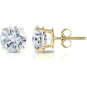 1 ct. Sparkling Lab-Created Diamond Studs in14k Yellow Gold w/butterfly backs - Picture 1 of 4