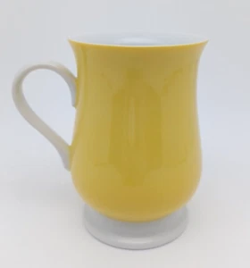 Taza pedestal Fitz and Floyd amarillo y blanco patas MCMLXXV 1975 vintage - Imagen 1 de 6