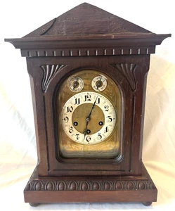 Antique German Junghans Quarter Hour Westminster Chime Bracket Clock 8-day Key - Picture 1 of 11