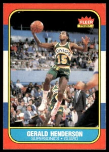 1986-87 Fleer #45 Gerald Henderson BASKETBALL Seattle SuperSonics - Picture 1 of 2