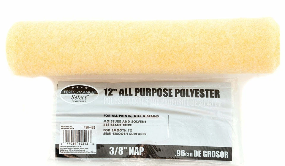 12" Roller Cover 3/8" Nap Yellow Polyester Material Made in America - Image 1 of 1