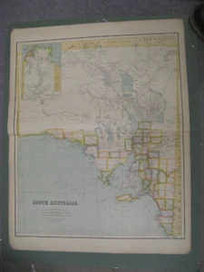 100% ORIGINAL LARGE SOUTH AUSTRALIA MAP BY GEORGE PHILIP C1903 VGC ADELAIDE - Picture 1 of 1