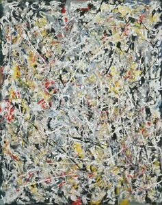 JACKSON Pollock - Luce Bianca - Arrotolato Tela Decorazione Muro Ufficio 30x40