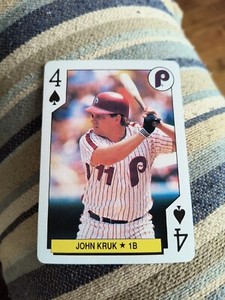JOHN KRUK 1991 PLAYING CARD CO. M.L. ALL STARS  #4 OF SPADE FREE SHIP
