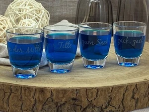 ToaN 4er Set Schnapsglas mit Gravur Spruch lustig Party Feier Likör Alkohol - Bild 1 von 4