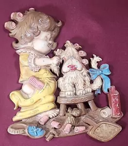 Sexton 1974 Cast Metal Girl And Dog Dress Up #1221 Vintage - Bild 1 von 6