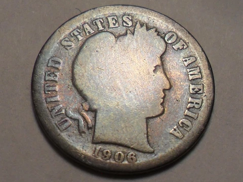 1906-O NICE "BETTER DATE/MM" BARBER 90% SILVER DIME LOW MINTAGE 2,610,000!!! Cover