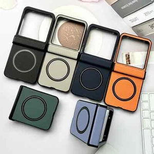 Hard Magsafe Case Fr Motorola RAZR 60 50 Ultra 2025 PU Leather Hinge Armor Cover - Picture 1 of 18