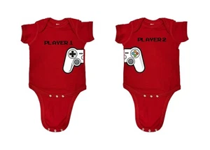 98-45 Gamer Controller Twin Set Funny Baby Romper Bodysuits One Piece gift - Picture 1 of 10