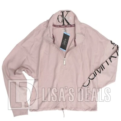 New Womens Calvin Klein Logo 1/4 Zip Sweatshirt Pullover L XL XXL - Image 1 of 4