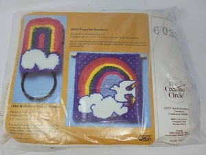 Creative Circle Retro Peaceful Rainbow Dove NIP NEW Vintage Latch Hook Decor - Picture 1 of 4