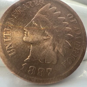1887 Indian Cent Penny Coin Cleaned - Picture 1 of 9