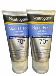 2 neutrogena sport face oil free spf 70+ 2.5oz exp 2026 scuffed exterior - Picture 1 of 1