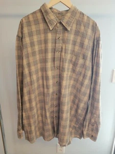 SADDLEBRED Big Tall Mens Shirt Size 2XLT Long Sleeve Plaid Button-up - Picture 1 of 6