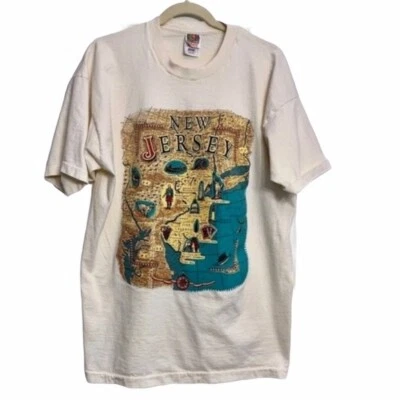 Vintage off white New Jersey graphic t-shirt XXL fruit of the loom - Image 1 of 4
