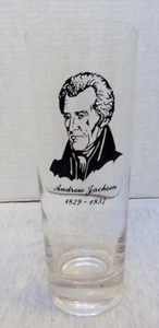Presidential Political Vintage 1950's President Jackson tall Water Glass 7" - Picture 1 of 6