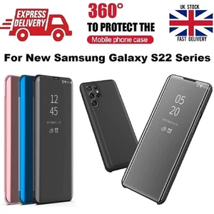 Smart View Mirror Flip Stand Case For NEW Samsung S22 S22+ S22 Ultra 5G - Picture 1 of 14