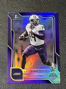 Alonza Barnett 1st Bowman /75 Purple Refractor 2025 Bowman Chrome U #35 JMU - Bild 1 von 2