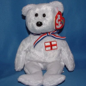 Ty Beanie Baby Inglaterra con bandera - MWMT (Bear UK Country Exclusive) - Imagen 1 de 2