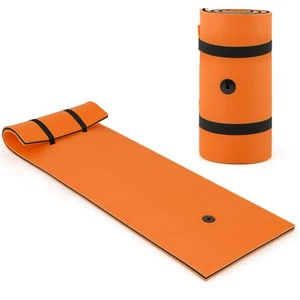 3-Layer Tear-Resistant Foam Floating Pad Island Water Sports Relaxing Orange - Picture 1 of 9