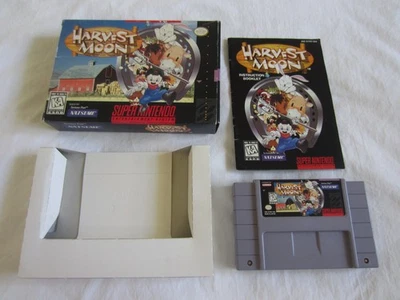 Harvest Moon (SNES) Super Nintendo CIB Caja Completa 1997 Natsume Auténtico RARO Foto 1 de 4