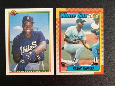 Tarjetas de novato 1990 Topps and Bowman Frank Thomas (RC) #414 #320 Foto 1 de 2