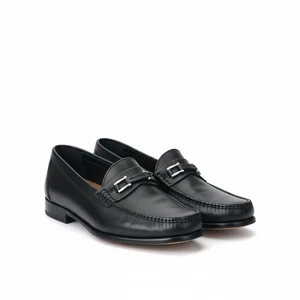 Salvatore Ferragamo Schwarz Leder Herren Halbschuhe - Bild 1 von 10