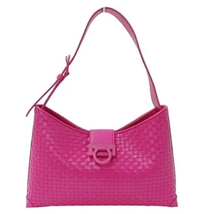 SALVATORE FERRAGAMO Bag Trifolio Intreccio woven leather HOT PINK £1195 New rp - Picture 1 of 24