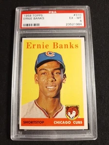 1958 Topps Ernie Banks #310 PSA EX-MT 6 - Imagen 1 de 2