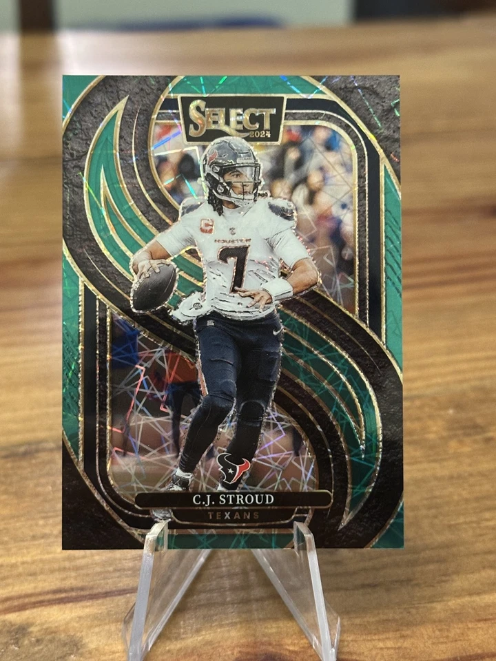 2024 Panini Select - Premier Level C.J. Stroud #128 Green Lazer Prizm 5/5 - Image 1 of 2