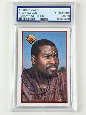 Tony Gwynn 1989 Bowman #461 Firmado Automático Salón de la fama PSA/DNA San Diego Padres Foto 1 de 2