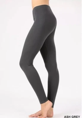 Detalles del cuerpo Leggings sólidos de tobillo Gris Talla mediana Foto 1 de 2