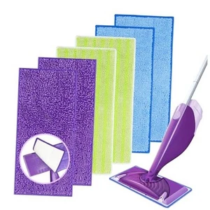 6 Pack Reusable Mop Pads Compatible with Swiffer Wet 2 Purple + 2 Green + 2blue - Picture 1 of 7