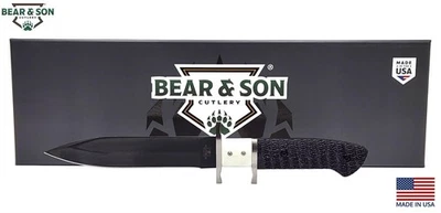 New Bear & Son 11.25" Subhilt Fighter Drop Point Fixed Blade Knife 495DP - Image 1 of 4