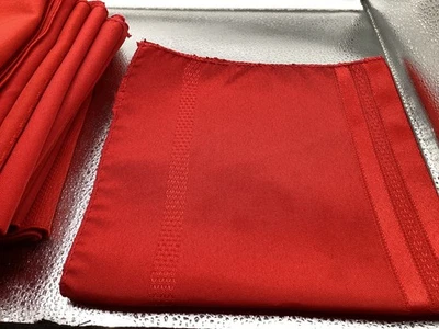 12 Cherry Red Damask Stripe Polyester Napkins 16” x16” - Image 1 of 4