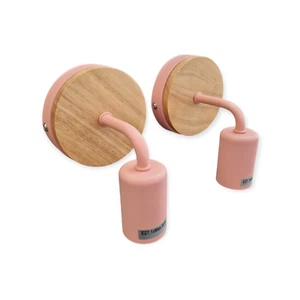 Jinyu Indoor Wall Light 2 Pack, E27 Bulb Fitting Vintage Wall Pink - Picture 1 of 9