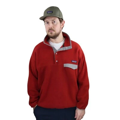 Vtg Y2K Patagonia Synchilla Snap-T Pullover Fleece Jacket Coat Mens Large XL Red - Image 1 of 4