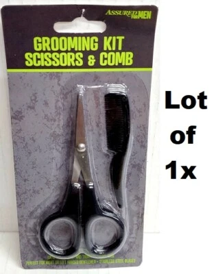 LOTE DE 1x 2x 3x 4x Bigote Tijeras Peine Set Hombres Cabello Facial Barba Acicalamiento  Foto 1 de 4