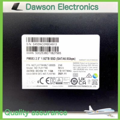 SAMSUNG PM883 1.92TB 2.5''  SSD MZ-7LH1T90 SATA 6.0Gbps MZ7LH1T9HMLT-00005 New - Image 1 of 4