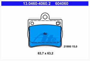 Juego de pastillas de freno de disco ATE para MERCEDES W202 (604060) #GR - Imagen 1 de 1