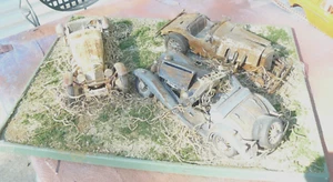 1/18 (IB) hecho a medida 3 diorama de depósito de chatarra Mercedes único en su tipo - Imagen 1 de 10