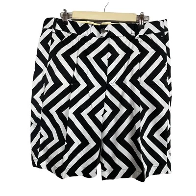 Loudmouth Golf Shorts Men's size 36 Black White Chevron Print - Image 1 of 4