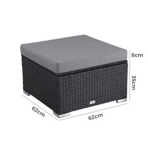 Outdoor wicker ottoman in Black - Picture 1 of 5
